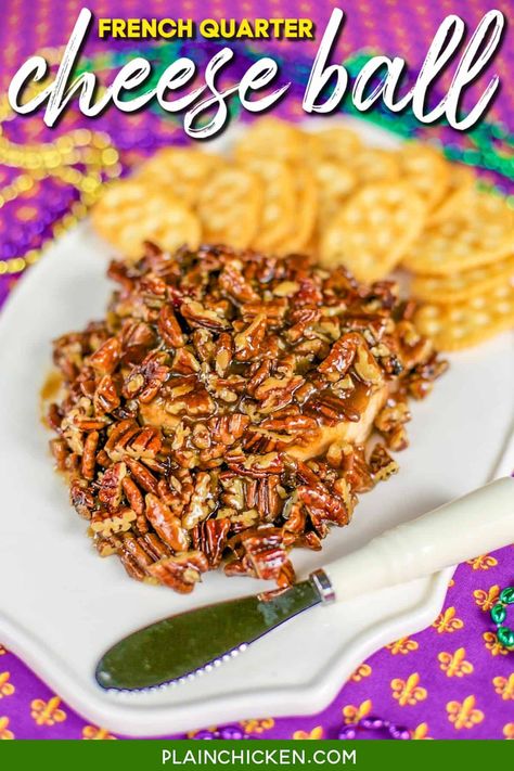 Mardi Gras Appetizers, Cajun Dinner, Cajun Appetizers, Mardi Gras Party Food, Mardi Gras Recipes, Mardi Gras Food, Plain Chicken, Cheese Ball Recipes, Recipes Appetizers And Snacks