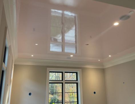 Feeling Flat? How About a Glossy Ceiling? Ceiling… | Williams Painting Glossy Ceiling Paint, High Gloss Ceiling Paint, Gloss Ceiling Paint, High Gloss Ceiling, Glossy Ceiling, Gloss Ceiling, Removing Popcorn Ceiling, Ceiling Painting, Glossy Paint