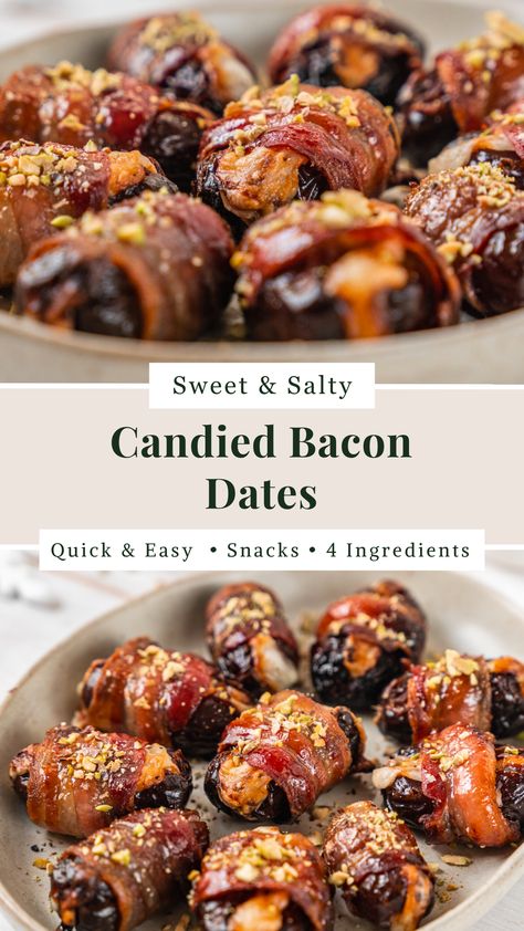 Candied Bacon Stuffed Dates Recipes Bacon Wrapped, Dates With Bacon Appetizer, Dates Bacon Wrapped, Bacon And Dates Appetizer, Date Bacon Appetizer, Bacon Wrapped Dates With Almonds, Dates Wrapped In Bacon Appetizers, Bacon Covered Dates, Quail Appetizer Recipes