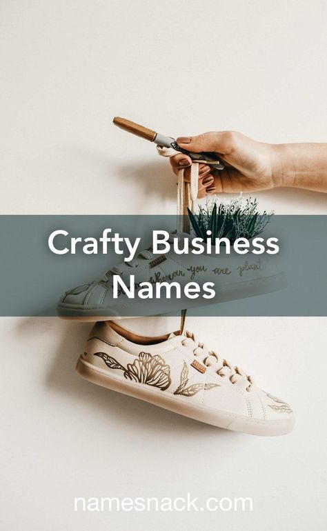 20 crafty name ideas that span a range of industries. Crafty Names For Business, Crafty Business Names Ideas, Sublimation Business Names, Wreath Business Name Ideas, Resin Business Name Ideas, Cool Brand Names, British Names, Store Names Ideas, Atelier Ideas