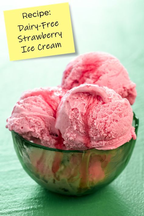 Dairy-Free Strawberry Ice Cream Recipe Lactose Free Ice Cream, Vegan Strawberry Ice Cream, Nothing Tastes Better Than, Peanut Free Desserts, Homemade Strawberry Ice Cream, Strawberry Ice Cream Recipe, Dairy Free Ice Cream, Ice Cream Brands, Healthy Strawberry