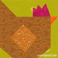 Free Quilt Pattern Archive | Sewhooked Chicken Quilt Block Pattern, Chicken Quilt Block, Bird Quilts, Free Paper Piecing Patterns, Bird Quilt Blocks, Fall Quilt Patterns, Chicken Quilt, Foundation Paper Piecing Patterns, Quilt Block Patterns Free