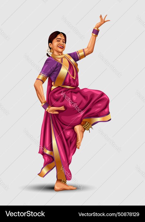 Lavani Dance Drawing, Lavani Dance, Round Painting, Dance Vector, Dance Of India, Composition Painting, Form Drawing, Dancing Drawings, Dance Images