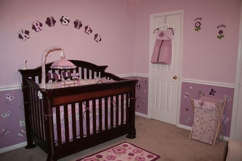 purple, lilac, pink, butterflies, nursery, little girl, flowers Room Ideas For Girls, Kids Room Ideas, Ideas Habitaciones, Butterfly Nursery, Unique Nursery, Pink And Brown, Pink Dark, Trendy Kids, Big Girl Rooms