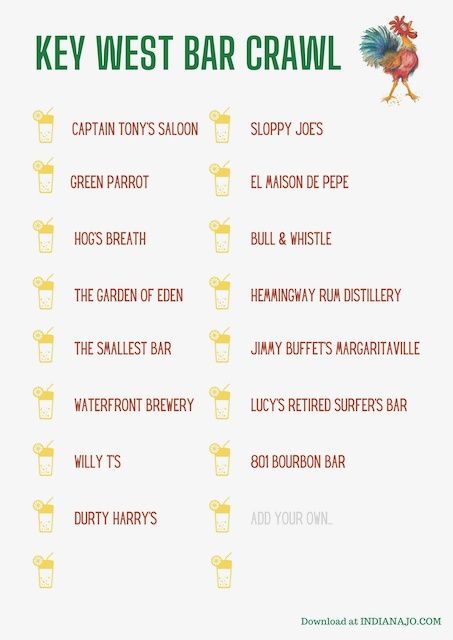 Key West Bar Crawl, Key West Scavenger Hunt List, Key West Birthday Party, Key West Bachelorette Party Themes, Nashville Honeymoon, Key West Bachelorette Party, Key West Bachelorette, Christmas Environment, Key West Outfits