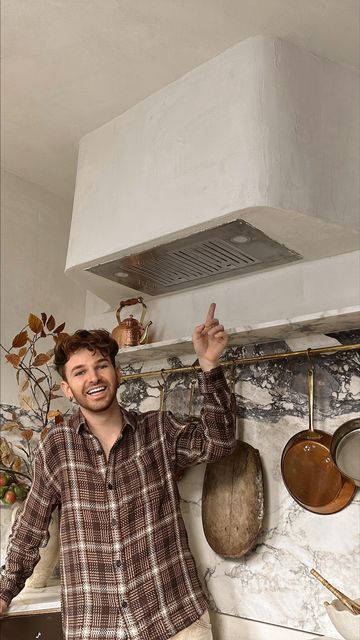 Lone Fox Home Kitchen, Plaster Oven Range Hood, Lone Fox Kitchen, Curved Plaster Hood, Plaster Kitchen Backsplash, Plastered Range Hood, Plaster Hood Kitchen, Plaster Backsplash, Plaster Kitchen