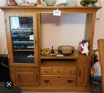 Old Tv Stand Makeover, Refurbished Entertainment Center, Repurposed Tv Stand, Repurposed Entertainment Center, Old Tv Consoles, Girls Armoire, Oak Entertainment Center, Tv Cabinet Decor, Tv Stand Makeover