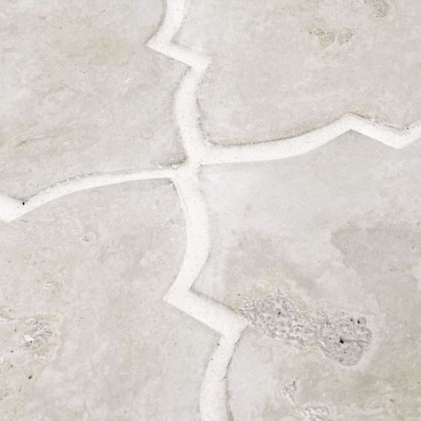 Jeffrey Court | Arabesque Field Tile 9.75" x 9.125" 9.125" x 9.75" Provence Arabesque Tile Floor, Concrete Tile Floor, European Countryside, Jeffrey Court, Arabesque Tile, Concrete Finish, Stucco Walls, Decorative Concrete, Poured Concrete