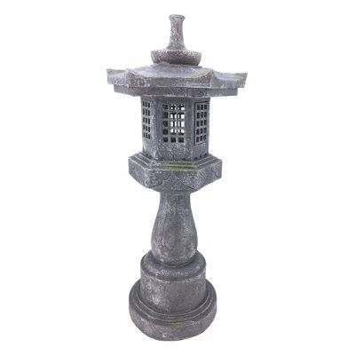 Lantern At Night, Rooster Garden, Led Can Lights, Pagoda Garden, Pagoda Lanterns, Metal Rooster, Stone Lantern, Meditation Garden, Resin Stone