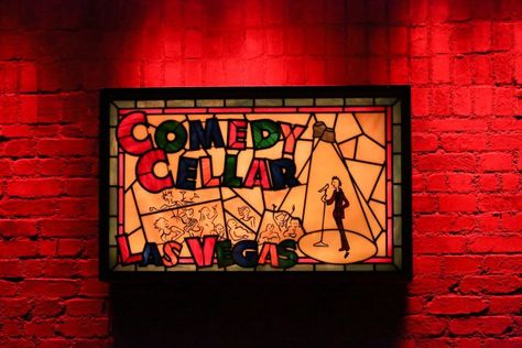 A sign similar to the original sign at The Comedy Cellar Las Vegas at the Rio Vegas Sign Aesthetic, Comedy Cellar, Tarah Dewitt, Las Vegas Sign Aesthetic, Las Vegas Signage, What Happens In Vegas Movie Poster, Vegas Neon Signs, Comedy Tv Shows, Vegas Shows