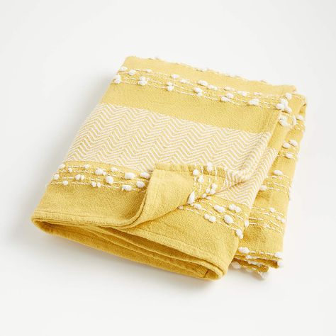 Yellow Textured Throw Blanket + Reviews | Crate and Barrel Yellow Throw Blanket, Textured Throw Blanket, Diagonal Lines, Yellow Textures, Yellow Room, Yellow Home Decor, Warm Throw Blanket, Christmas Pillows, Stroller Blanket