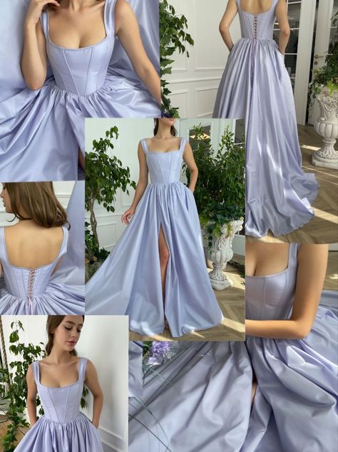 Teuta Matoshi Purple, Elegant Purple Dress Classy, Sewing Formal Dress, Satin Dresses Aesthetic, Sew Prom Dress, Prom Dresses Modest Elegant, Teuta Matoshi Wedding Dress, Formal Gala Dresses Classy, Purple Dress For Wedding