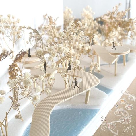 Urban Design Model Architecture, Water In Architecture Model, Architectural Physical Model, Architecture Model With Water, Water Model Architecture, Physical Models Architecture, Plastercine Models, Physical Architecture Model, Concept Models Architecture Student