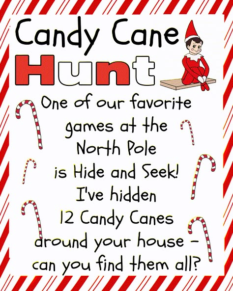 Elf On The Shelf Games, Candy Cane Hunt, Elf On Shelf Printables, Elf On Shelf Letter, Elf Printables, Elf Ideas Easy, Elf Games, Awesome Elf On The Shelf Ideas, Elf Magic