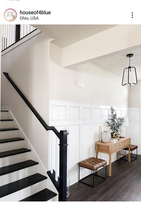 SW City Loft flat walls; SW Pure White trim. Instagram houseof4blue Sw Pure White Trim, Sw City Loft, White Trim Paint, Sw Pure White, Loft Flat, Trim Paint, City Loft, Loft Wall, Loft Kitchen