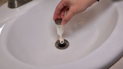 How to fix a slow draining sink. First, how to remove a stopper from a bathroom sink - We show you how! Mother Daughter Projects #cleaning #bathroomsink #clog #homemaintenance #maintenance #hairclog Clogged Sink Bathroom, Clean Bathroom Sink, Bathroom Sink Drain Stopper, Bathroom Sink Diy, Bathroom Sink Stopper, Sink Drain Stopper, Sink Stopper, How To Clean Chrome, Unclog Drain