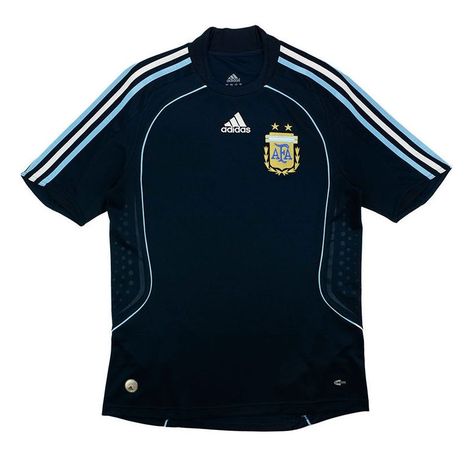 Argentina 2008 Away kit by adidas, worn in the 2008 International season. Soccer Outfits, Retro Football Shirts, Classic Football Shirts, Jersey Outfit, Outfit Formulas, Retro Outfits, Football Shirts, Puma Jacket, Adidas Jacket