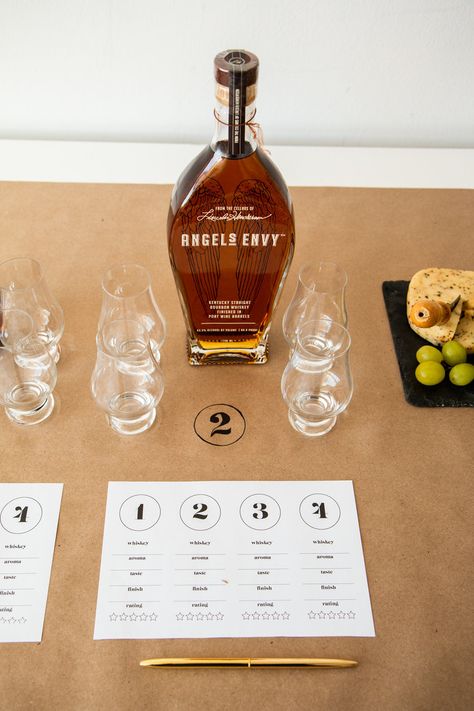 Surprise the dads in your life on Father's Day with a fun whiskey tasting where they can each take a bottle home! Halloween Whiskey, Whiskey Tasting Party, Cocktail Pairing, Cave Vin, Glamping Bachelorette Party, Wine Flight, Bonfire Birthday, Open House Parties, Bourbon Tasting