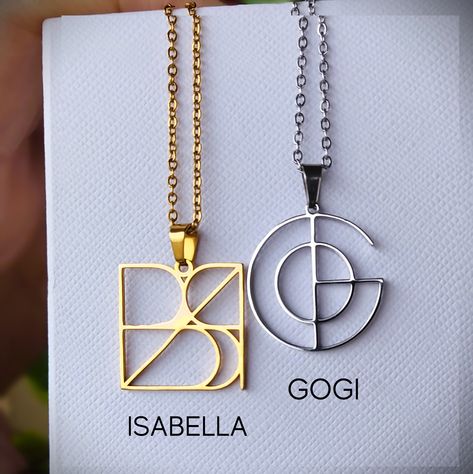 Name Necklace Logo Chain Box. Personalised Monogram Pendant. Anniversary, Birthday Gift. - Etsy Name Logo Design, Couples Monogram, Monogram Bracelet, Monogram Pendant, Personalized Logo, Personalized Pendant, Custom Pendants, Mothersday Gifts, Name Logo