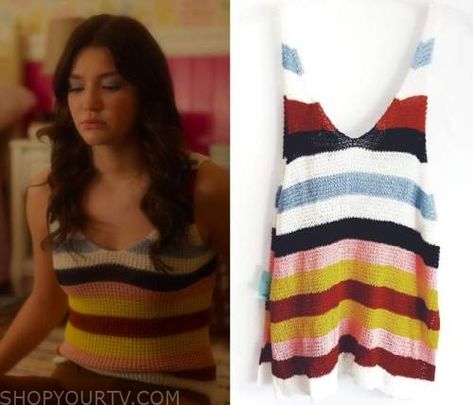 Firefly Lane: Season 2 Episode 10 Young Tully's Striped Tank Top Lorelai Top Crochet, Firefly Lane 70s Outfits, Tully Hart Outfits Firefly Lane, Firefly Lane Outfits, Tully Hart, Firefly Lane Book, Firefly Lane, Wardrobe Clothes, Worn On Tv