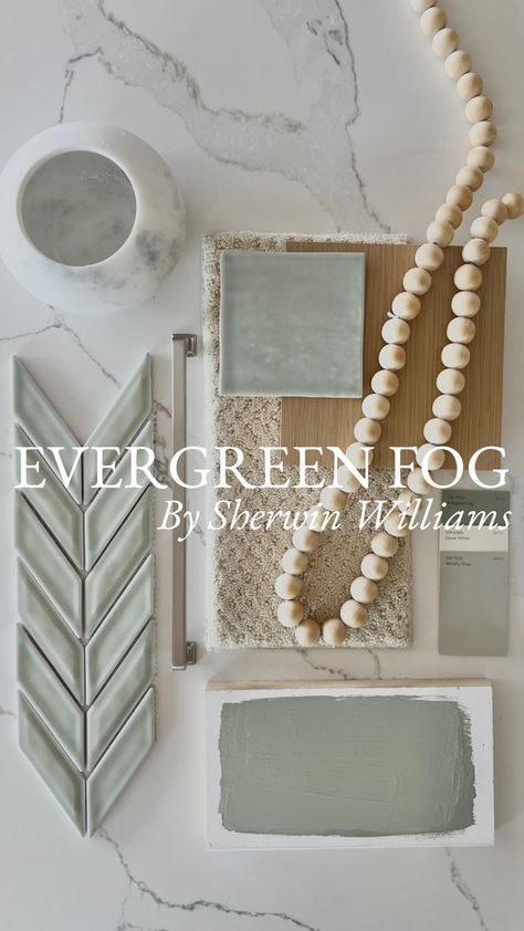 Evergreen Home Design, Evergreen Fog And Natural Linen, Evergreen Sherwin Williams, Wallpaper That Goes With Evergreen Fog, Evergreen Fog With Accessible Beige, Sherwin Williams Evergreen Fog Exterior, Evergreen Fog Sherwin Williams Bathroom, Evergreen Fog Cabinets, Evergreen Fog Bathroom