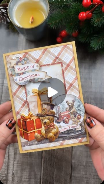 Farrel Tailor on Instagram: "Quick and super easy Christmas card using my new collection with @stamperia Gear Up For Christmas 🎄  I used the 8x8 paper pack, die cuts and stamp set.  #stamperia #christmas #christmascard #handmadecards #papercraft #scrapbooking #cardmaking #cards" Stamperia Gear Up For Christmas, Stamperia Christmas Cards, Stamperia Paper Scrapbooking, Stamperia Christmas, Stamperia Cards, Folded Christmas Cards, Die Cut Christmas Cards, Pop Up Christmas Cards, Scrapbooking Journal