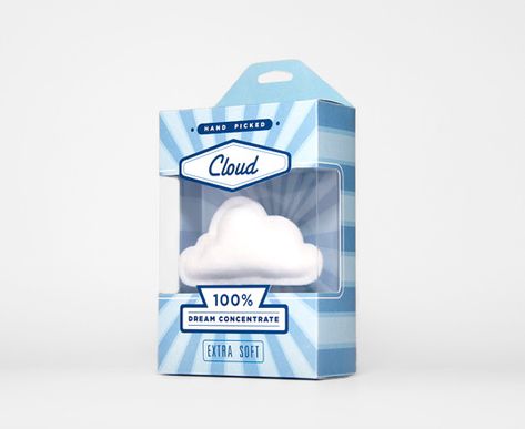 Designed by Cloud Inc | Country: Australia  “Hand picked cloud in a packet. Studio promotional piece.” Cloud Packaging, Toy Packaging, Business Signage, Unique Packaging, Graphic Design Packaging, Clouds Design, Whimsical Illustration, Creative Packaging, Packaging Design Inspiration