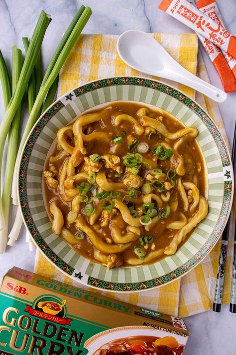 Udon Curry Soup, Katsu Curry Udon, Curry Udon Noodle Soup, Beef Curry Udon, Japanese Curry Udon Recipe, Udon Ramen Recipe, Japanese Curry Soup, Japanese Curry Noodles, Curry Udon Recipe