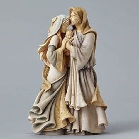 Foundations Holy Family Masterpiece Stone Resin Figurine, 12″ The Birth Of Christ, Family Figurine, Child Jesus, The Virgin Mary, Mary And Jesus, Christmas Figurines, Holy Family, Catholic Art, Holy Night