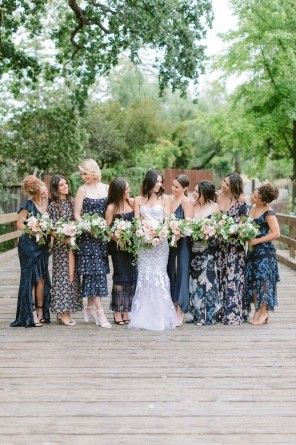 Carats & Cake Mixed Navy Bridesmaid Dresses, Nautical Bridesmaid Dress, Patterned Bridesmaid Dresses, Mix Match Bridesmaids, Navy Bridesmaids, Nautical Wedding Theme, Navy Blue Bridesmaid Dresses, Bridesmaid Colors, Houston Wedding Photographer