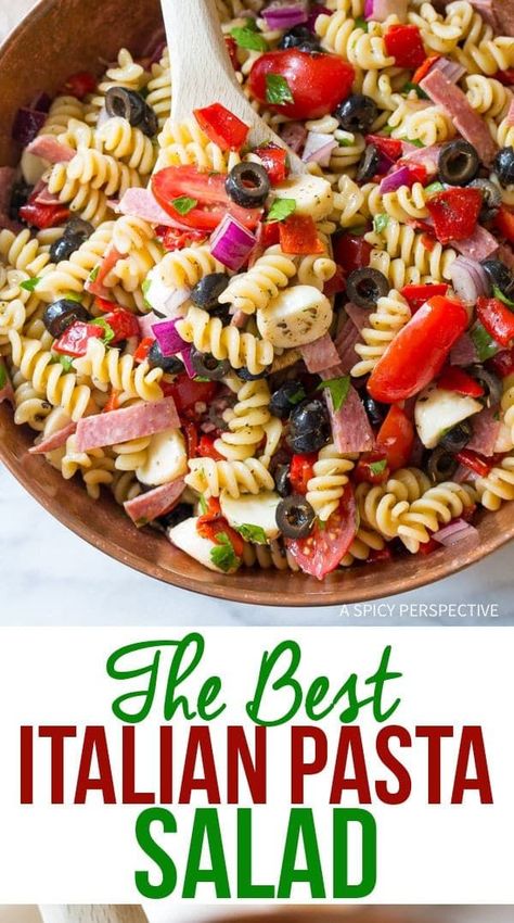 Best Italian Pasta Salad, Best Italian Pasta, Easy Italian Pasta Salad, Resep Pasta, Italian Pasta Salad, Cold Pasta Salad Recipes, A Spicy Perspective, Resep Salad, Easy Pasta Salad Recipe