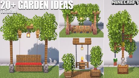 Minecraft Foliage, Minecraft Garden Decorations, Cool Garden Ideas, Minecraft Gardens, Minecraft Outdoor Decor, Minecraft Garden Ideas, Minecraft Garden, Minecraft Interior Design, Minecraft Farm