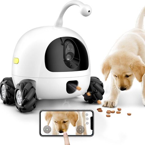 obexx Smart Pet Camera, Smart Companion Robot for Pets, Dog Treat Dispenser, Movable 1080P Full HD WiFi pet Camera Night Visi Dog Treat Dispenser, Pet Treat, Pet Camera, Treat Dispenser, Food Dispenser, Pet Feeder, Dog Treat, Pet Life, Pet Treats