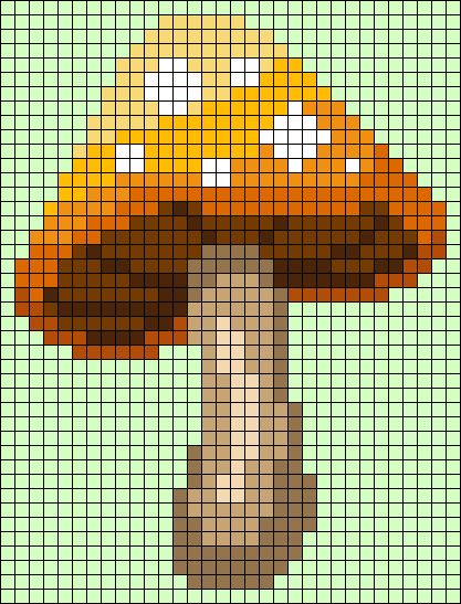 Alpha pattern #112895 | BraceletBook Alpha Patterns Crochet Mushroom, Pixel Art Pattern Design Geometric, Pixel Art Pattern Mushroom, Alpha Patterns Mushroom, Mushroom Grid Pattern, Alpha Pattern Cross Stitch, Perler Bead Patterns Mushroom, Tapestry Grid Patterns, Fall Alpha Patterns