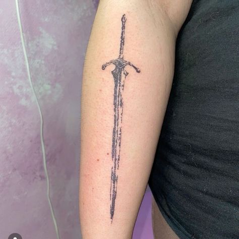 Claymore Tattoo Swords, Lobotomy Tattoo, Claymore Tattoo, Gothic Style Tattoos, Chest Neck Tattoo, Skyrim Tattoo, Phoenix Tattoo Feminine, Gothic Tattoos, Taboo Tattoo