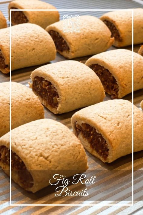 My Nan used to buy these. She loved them. This is my version of the fig roll recipe from the Arnott's biscuit company. Thermomix and conventional methods. Fig Biscuits, British Biscuit Recipes, Fig Rolls, Fig Cookies, Thermomix Baking, Recipe Cover, Nutritious Recipes, Roll Cookies, Easy Baking Recipes Desserts