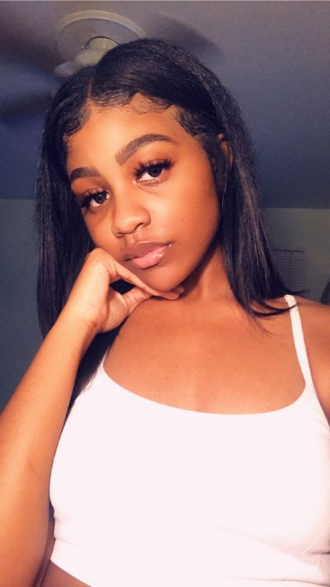 Straight hair Quick-weave short hair natural hair middle part bob baby hair Middle Part Bob, Quick Weave, Middle Parts, Baby Hairstyles, Straight Hairstyles, Short Hair Styles, Natural Hair Styles, Hair Styles, Hair