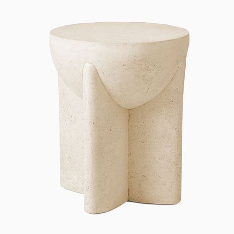 Monti Lava Stone Side Table | West Elm Stone Side Table, Rustic Side Table, West Elm Kids, Stone Coffee Table, Salon Suites, Volcanic Stone, White Side Tables, Furniture Side Tables, Side And End Tables