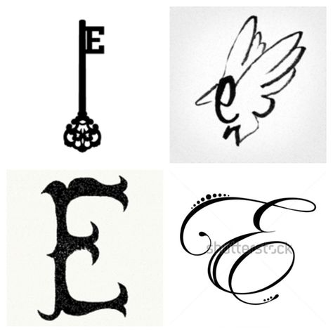 Possible tattoos using letter e Letter E Tattoo Ideas Initials, The Letter E Tattoo, Letter E Initial Tattoo, E Tattoo Letter Heart, Initial E Tattoo, E Tatoos Letter, E Letter Tattoo Design, E In A Heart, Letter E Tattoo Ideas