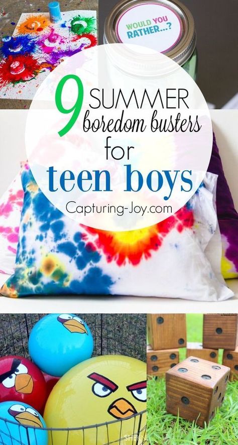 9 Summer boredom busters for teen boys. Keep kids active this summer with a few summer activities. Capturing-Joy.com Summer Activities For Teens, Summer Boredom Busters, Boredom Busters For Kids, Summer Boredom, Summer Camp Activities, Activities For Boys, Activities For Teens, Boredom Busters, Crafts For Boys