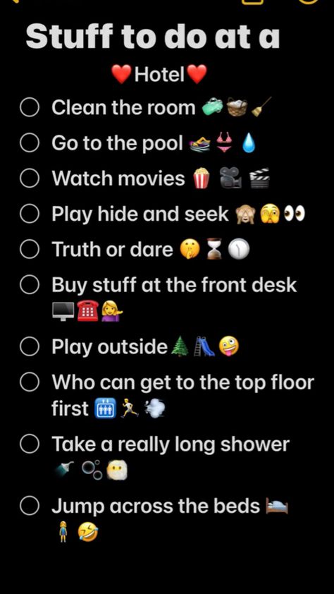 You can do it with one or more people ❤️ Hotel With Friends, Fun Sleepover Activities, Things To Do With Friends, Hotel Cleaning, Fun Sleepover Ideas, Sleepover Activities, 2 People, Fun Things, Front Desk