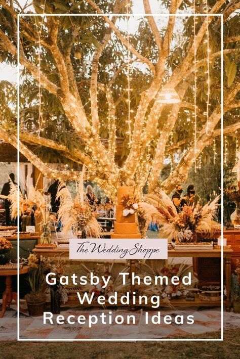 Plan a 1920's wedding! Vintage weddings continue to rise in popularity. Take inspiration from the classic novel, The Great Gatsby, to help you plan your wedding reception. Check out our favorite ways to bring the 1920's into your wedding day. Speakeasy Wedding Reception, Themed Wedding Reception, Speakeasy Wedding, 1920's Wedding, Gatsby Wedding Theme, Wedding Reception Ideas, Michigan Wedding Venues, Unique Guest Book, 1920s Wedding