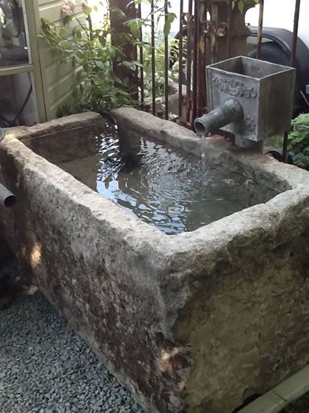 Water Feature Trough, Stone Water Trough, Water But Garden, Water Trough Water Feature, Hypertufa Water Feature, Stone Trough Water Feature, Mill Stone Water Feature, Trough Water Feature, Stone Trough