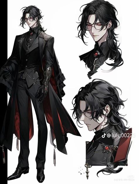 Outfit Inspo For Characters, Black Character Design Male, Male Vampire, Vampire Clothes, Snk Cosplay, Clothing Design Sketches, 다크 판타지, Illustration Fashion Design, Fashion Inspiration Design