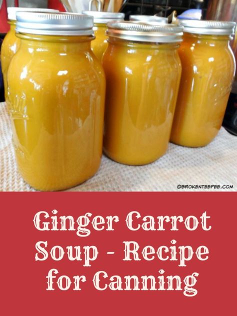 How To Freeze Carrots, Recipes To Freeze, Freezing Carrots, Ginger Carrot Soup, Canning Carrots, Carrot Harvest, Canning Soup Recipes, Carrot Ginger Soup Recipe, Canned Carrots