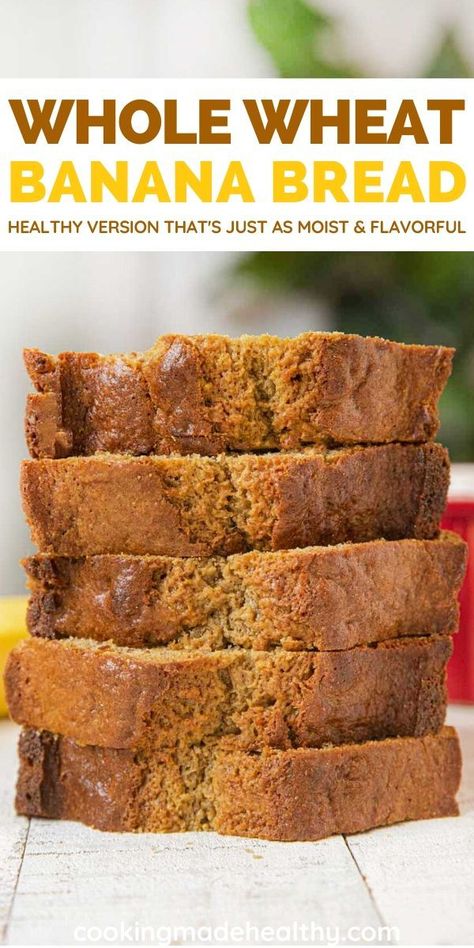 Wholewheat Banana Bread, Banana Bread Without Sugar, Wheat Banana Bread Recipe, Low Sugar Banana Bread, Berry Banana Bread, Banana Bread With Oil, Banana Bread Healthy, Oatmeal Banana Bread, Sugar Free Banana Bread