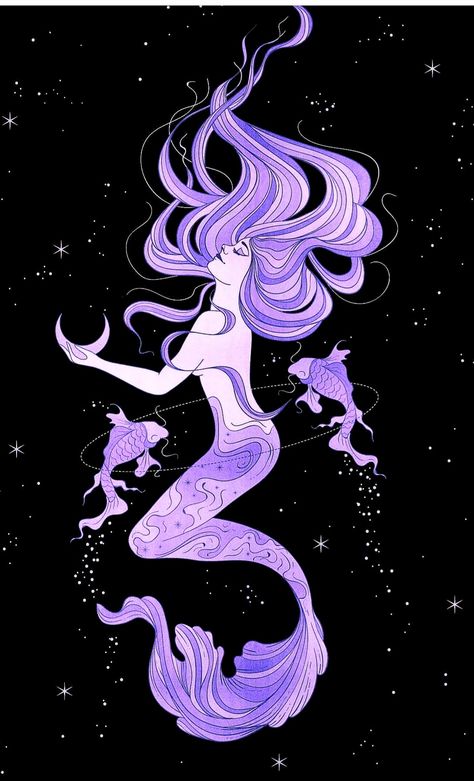 Purple Astrology Aesthetic Wallpaper, Dark Mermaid Aesthetic Wallpaper, Celestial Mermaid Aesthetic, Purple Siren Aesthetic, Purple Mermaid Art, Sea Ideas, Witchs Cauldron, Divine Art, Purple Mermaid