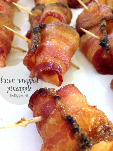 Bacon Wrapped Pineapple, Bacon Wrapped Appetizers, Luau Food, Family Brunch, Tropical Food, Bacon Appetizers, Perfect Brunch, Hawaiian Food, Cauliflower Recipes