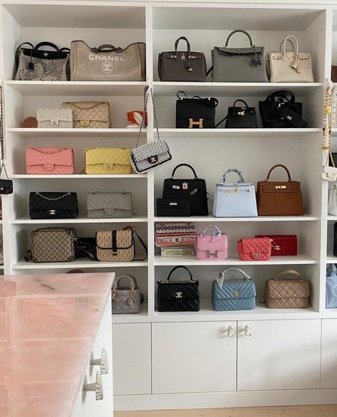 Handbag Display, Bag Closet, Multi Colored Bag, Dream Closet Design, Investment Bags, Luxury Bags Collection, Handbag Storage, Luxury Lifestyle Dreams, Best Handbags