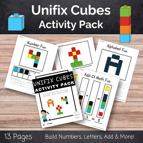 Unifix Cube Activities, Bar Graph Template, Unifix Cubes, Cube Template, Free Preschool Printables, Teaching Special Education, Numbers Preschool, Homeschool Learning, Free Preschool